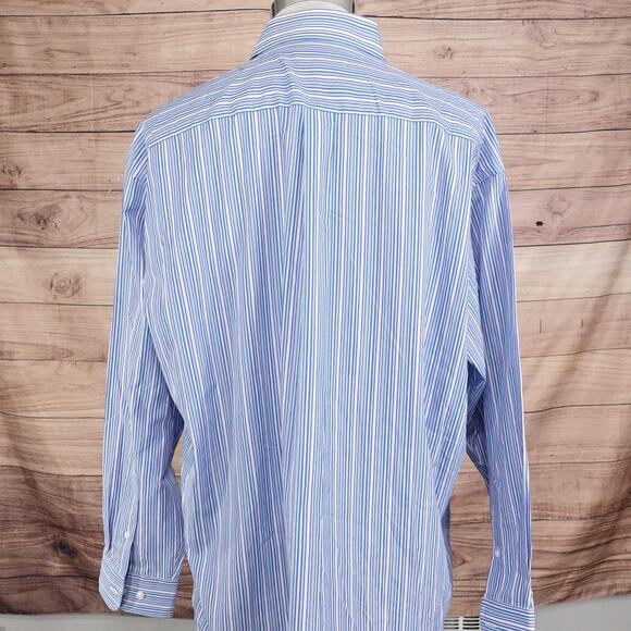 NEW Croft & Barrow Dress Shirt Mens XL Blue Stripe Wrinkle Resistant Button Down - Picture 5 of 9